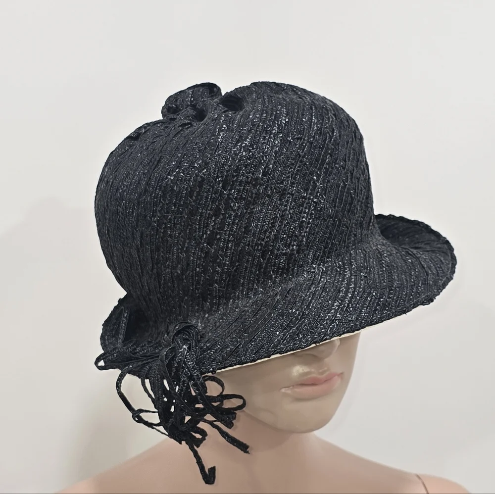 Vintage 1960s Yves Saint Laurent Paris - New York Woven/Straw Statement Hat